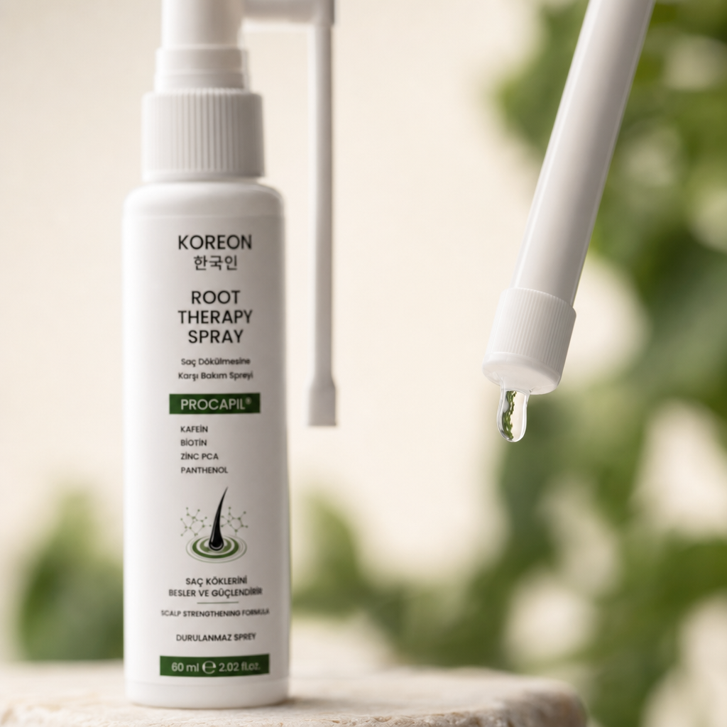 KOREON Root Therapy aplikatör ucunda oluşan serum damlası yakın çekim